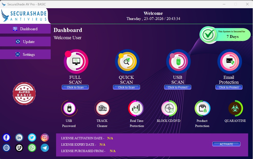 SecuraShade AV Pro Basic screenshot 1