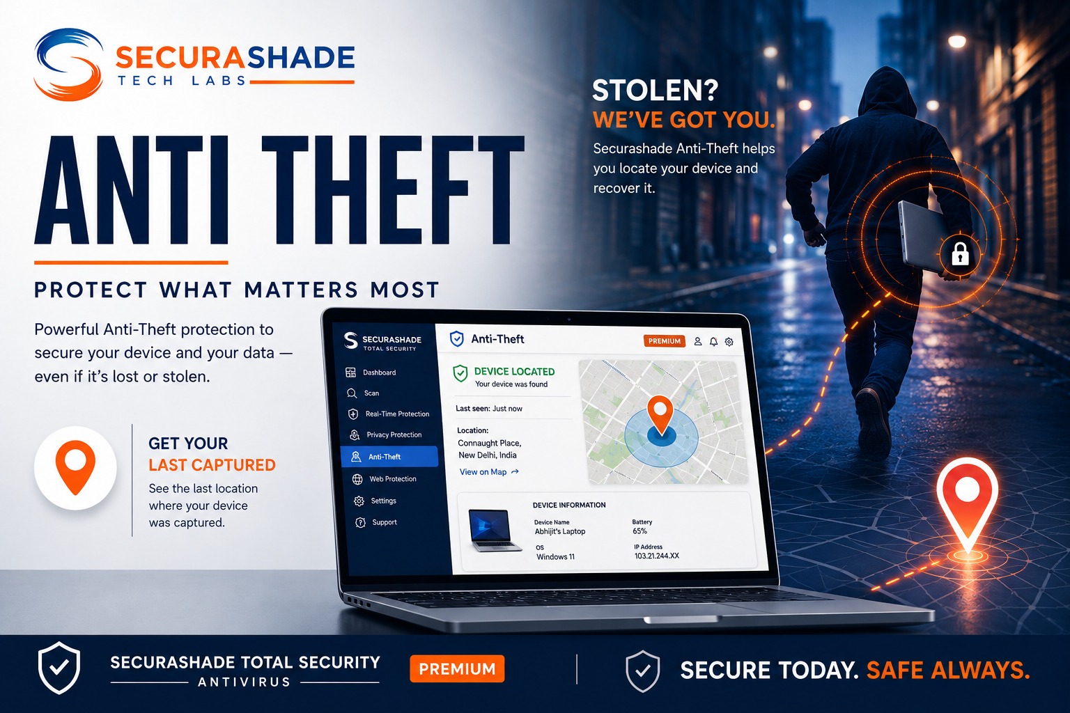 SecuraShade Total Security Premium — Anti-Theft